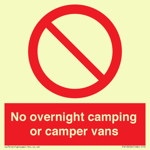 No overnight camping or camper vans